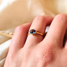 Afbeelding in Gallery-weergave laden, Schattige 925 zilveren vergulde ring met lab ioliet - Insight Stones