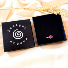 Afbeelding in Gallery-weergave laden, Schattige 925 zilveren vergulde ring met roze jade - Insight Stones
