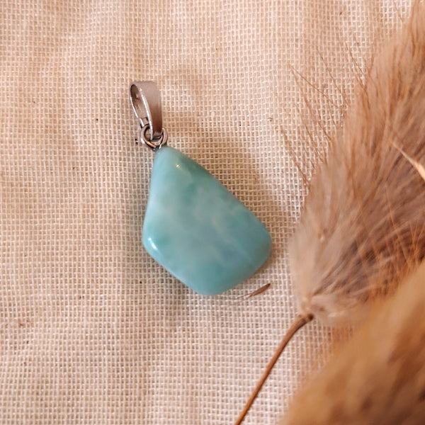 Zilveren hanger met geslepen larimar - 3,4 gram - Insight Stones