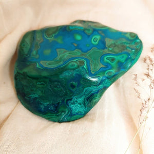 Gepolijste Malachiet met Chrysocolla in vrije vorm - Insight Stones