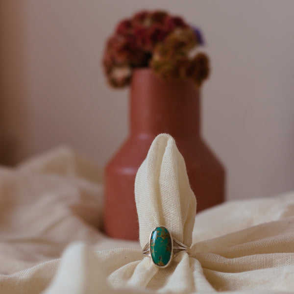 Zilveren Ring S925 met Echte Turkoois uit Iran – Herenring (US 10.5 / HK 23) - Insight Stones