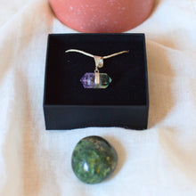 Charger l'image dans la galerie, Zilveren (S925) hanger met Paars met Groene Fluoriet - Dubbeleinder - Insight Stones