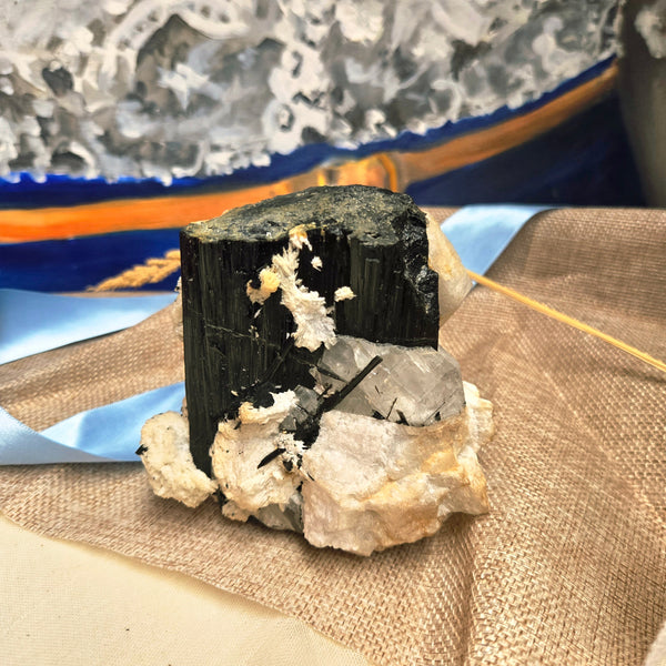 Zwarte Toermalijn (Schorl) met Kwarts – Skardu, Pakistan - Insight Stones