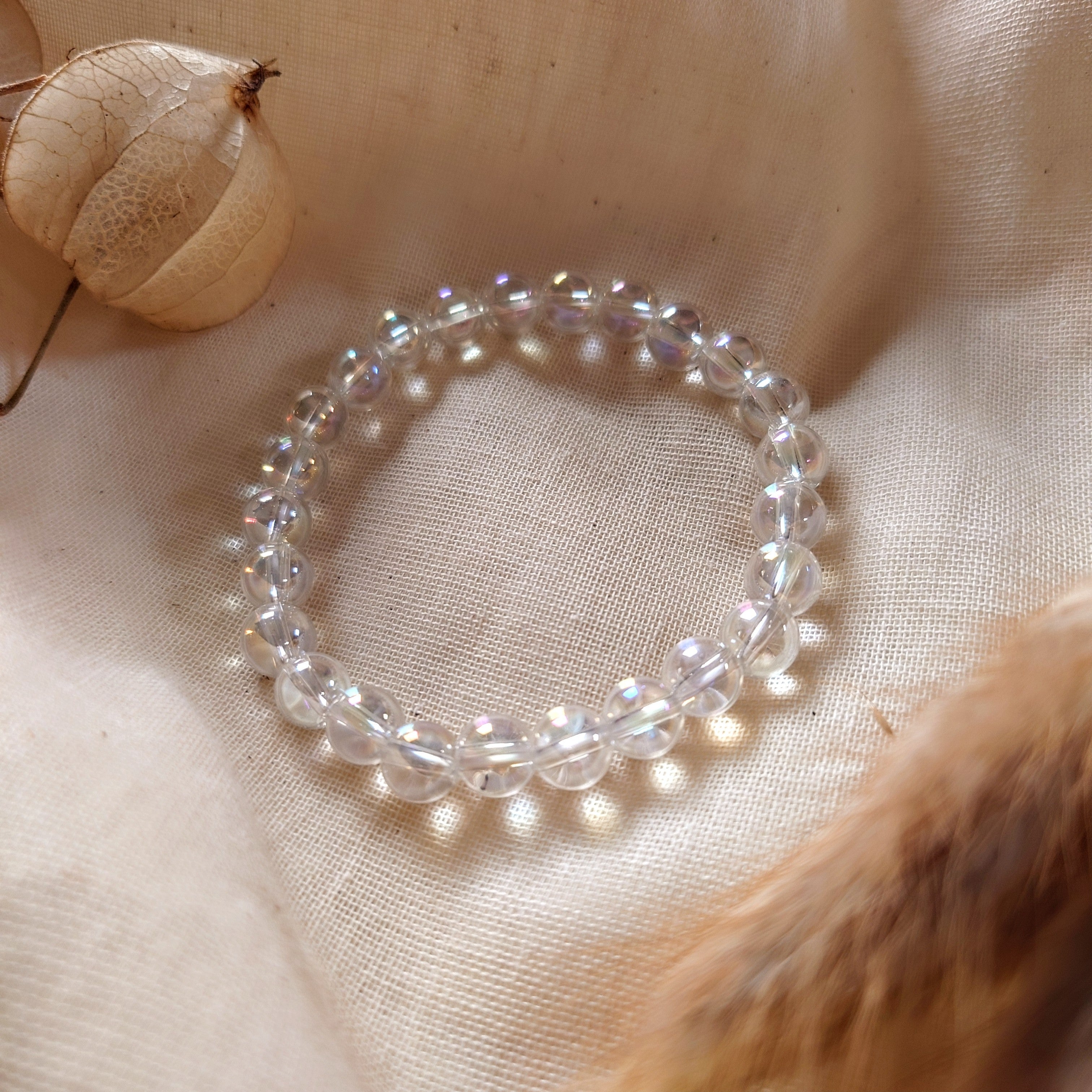 Bracciale Perla Cristallo di Rocca Tondo 8mm - France Perles Bracciale Perla Cristallo di Rocca Tondo 8mm - France Perles